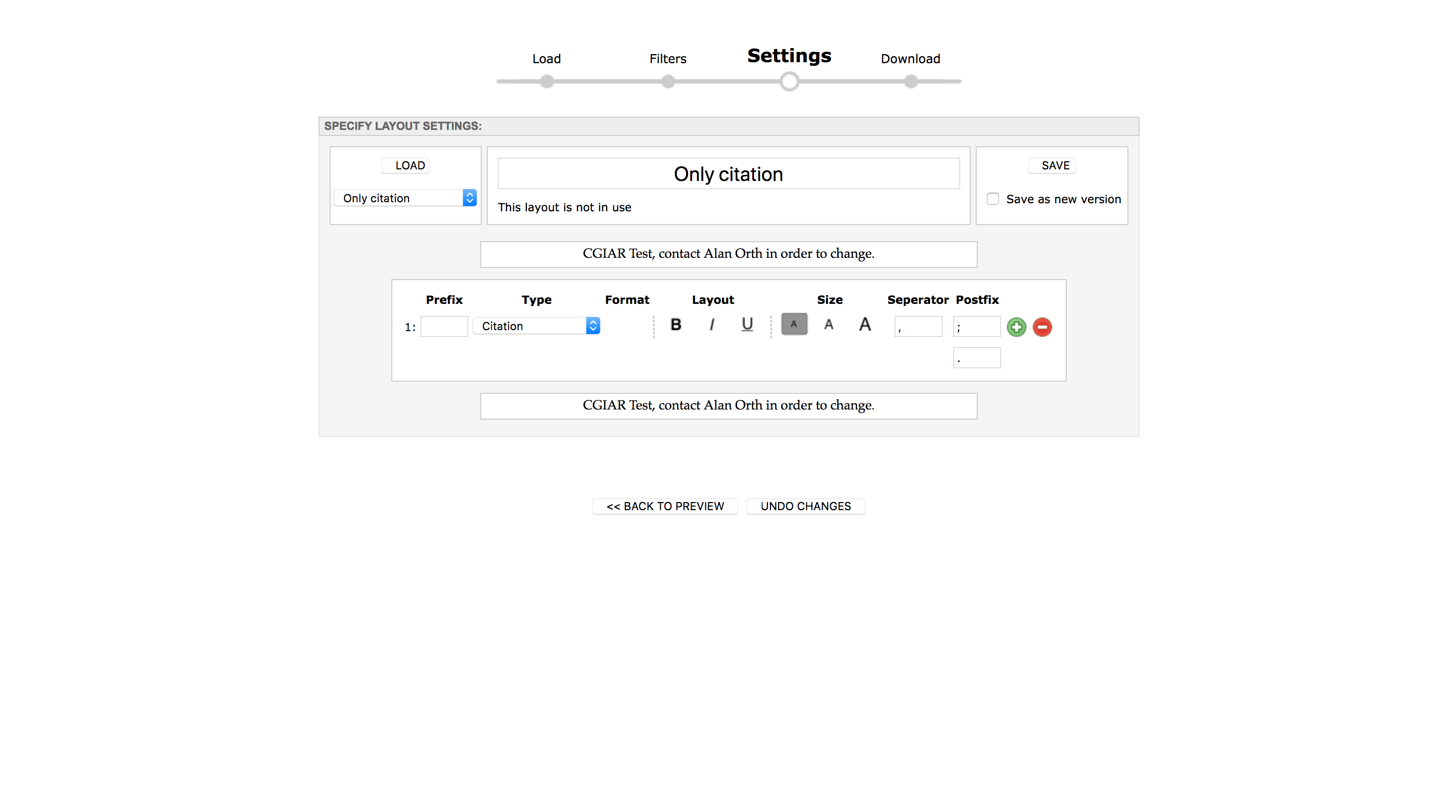 Listing and Reports layout